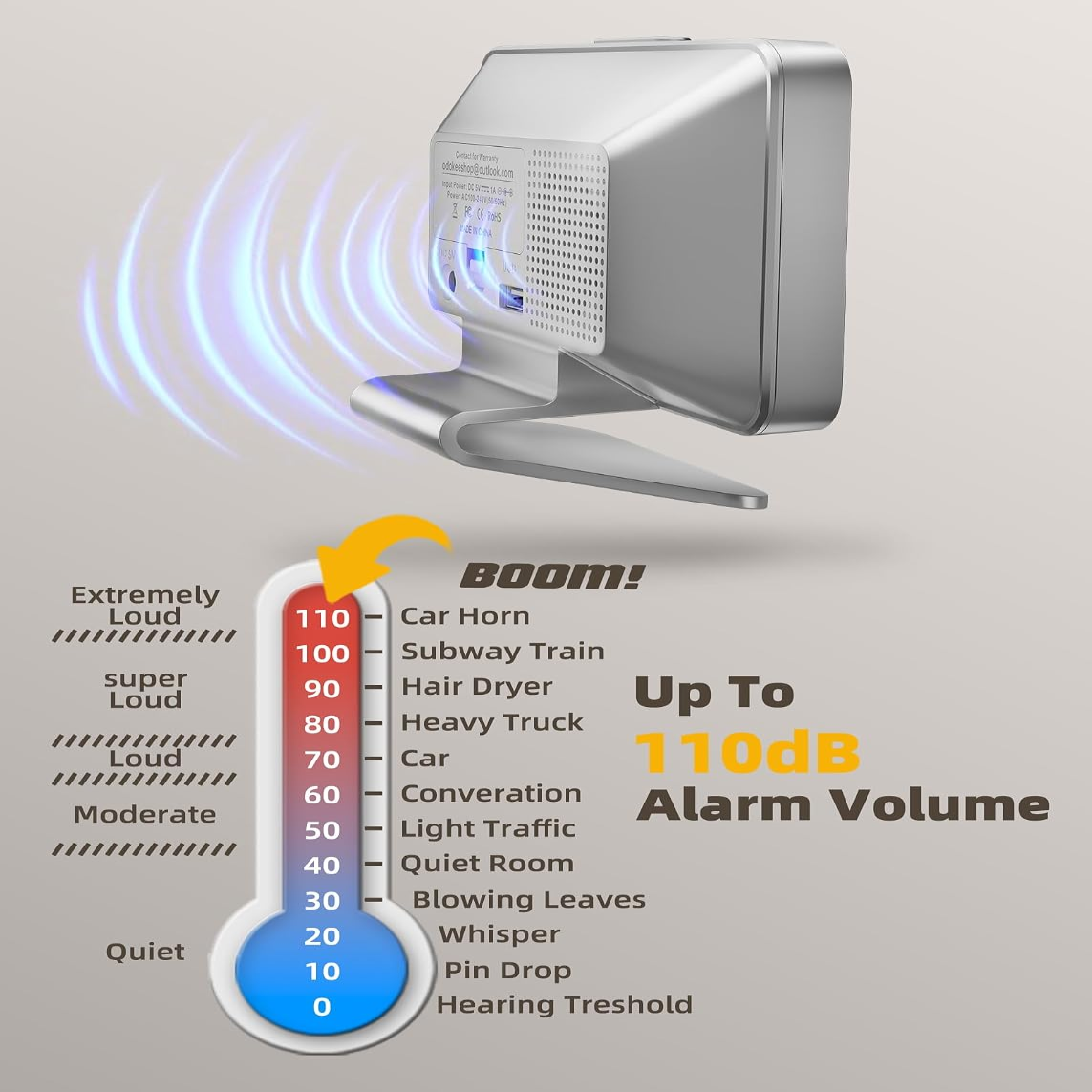 Aurivo™ - Battery-Backed Alarm with Built-In Phone Charger