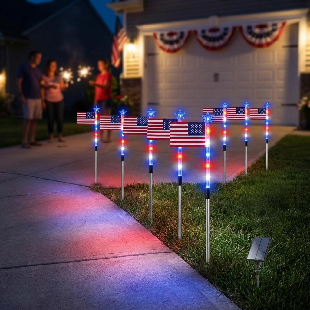 Lumara™ - Festive Red White Blue Pathway Lighting
