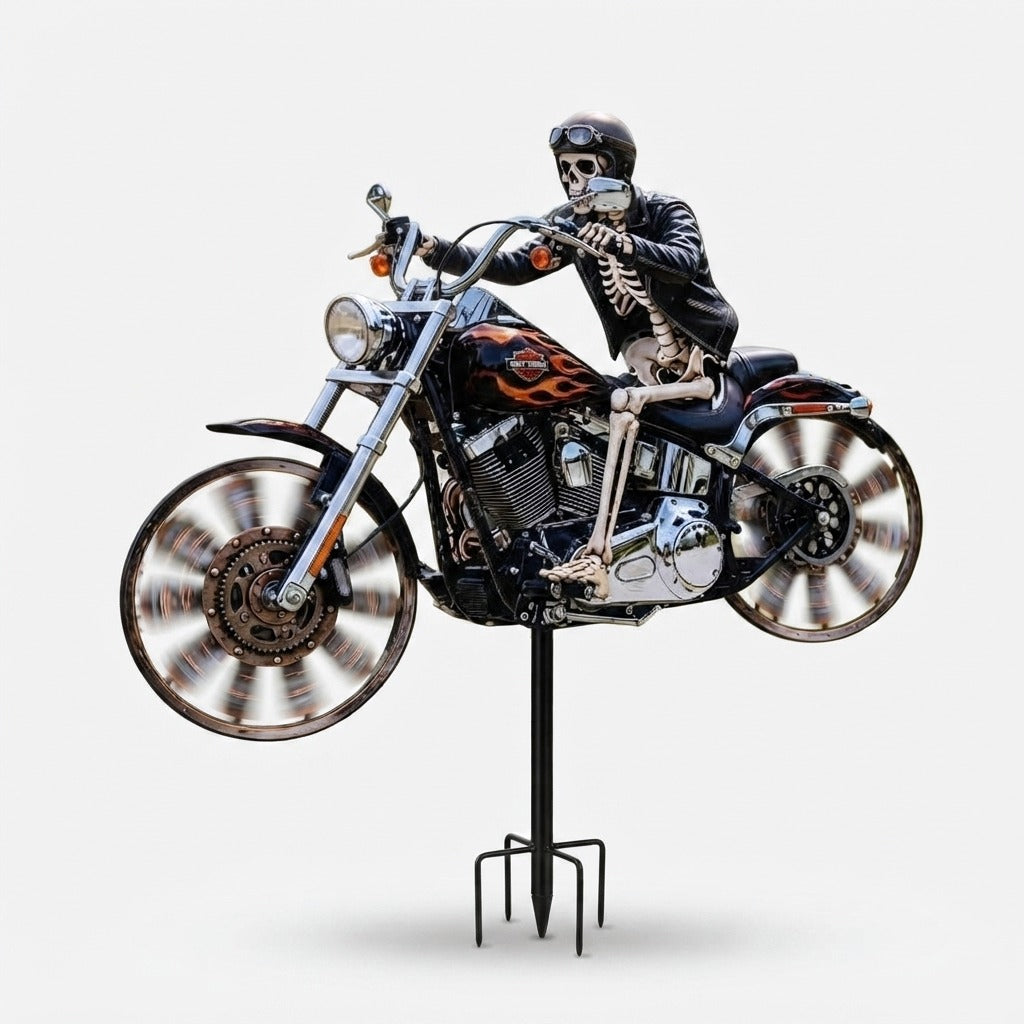 Vespero™ - Wind-Ready Garden Spinner With Skeletal Rider