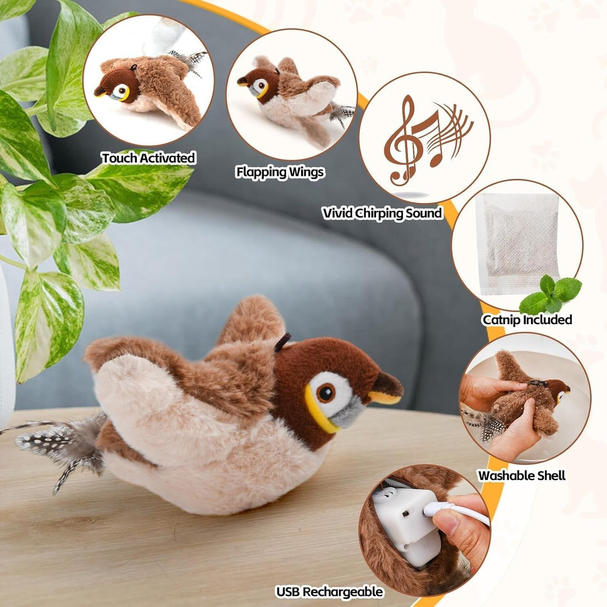 Mewlin™ - Lifelike Motion Play for Indoor Cats