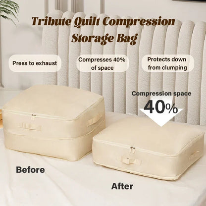 Packly™ - Compresses Bulky Linens for Neat Storage