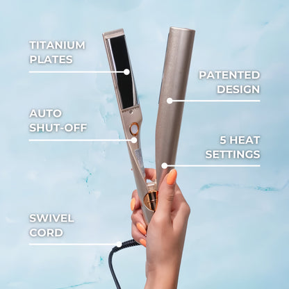 Vellia™ - 2-in-1 Styler For Smooth Curls And Sleek Straightening