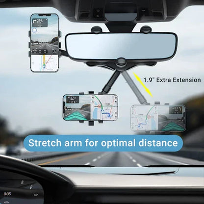 Veyra™ - Secure Rearview Phone Mount for Safer Driving