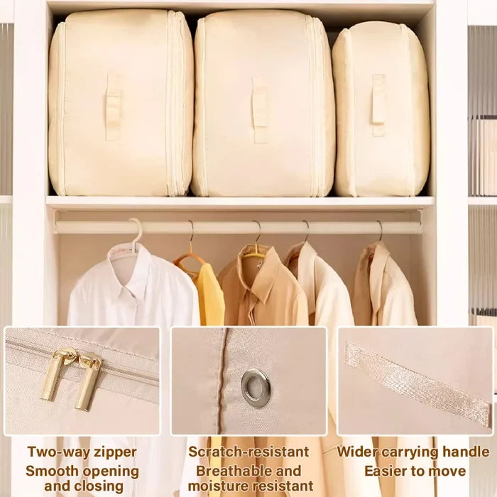 Packly™ - Compresses Bulky Linens for Neat Storage