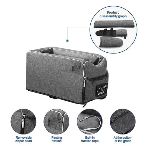 Velara™ - Cozy Armrest Car Seat For Small Pets