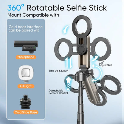 Vantix™ - 4-in-1 Magnetic Selfie Stick for Stable Hands-Free Shots