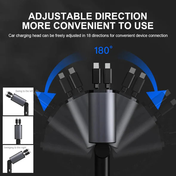 Lumora™ - Tidy Dual-Retractable Car Charging Solution