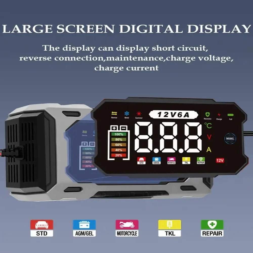 Voltis™ - Smart 12V Charger With Real-Time Voltage Display