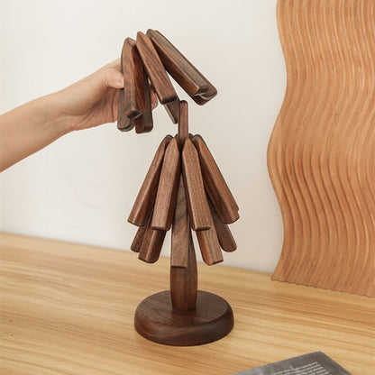 Sylven™ - Sculpted Walnut Trivet Set for Tabletop Protection