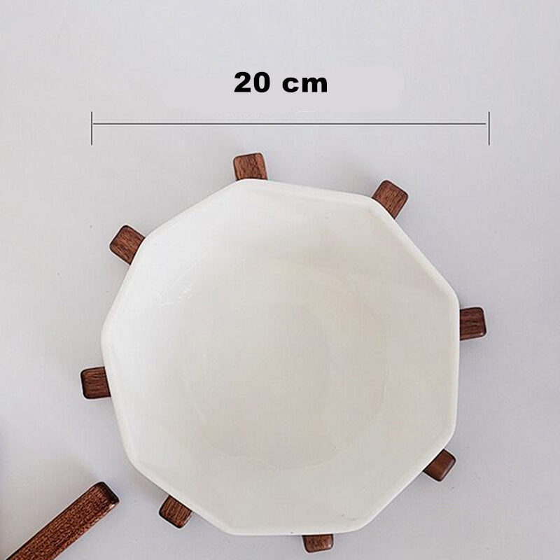 Sylven™ - Sculpted Walnut Trivet Set for Tabletop Protection