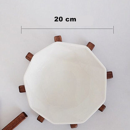 Sylven™ - Sculpted Walnut Trivet Set for Tabletop Protection