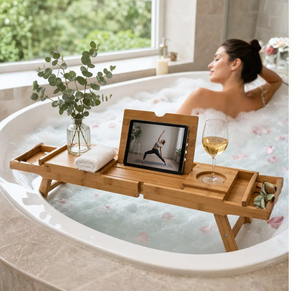 Sylea™ - Hands-Free Bathing Comfort and Organized Convenience