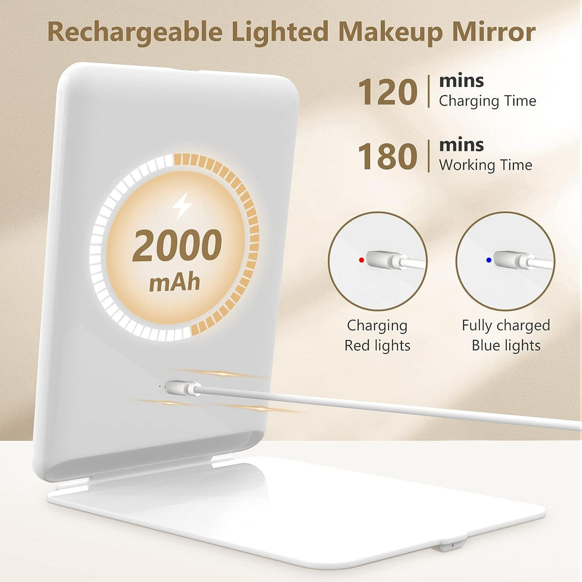 Lumine™ - Portable LED Mirror for Precise Makeup Application