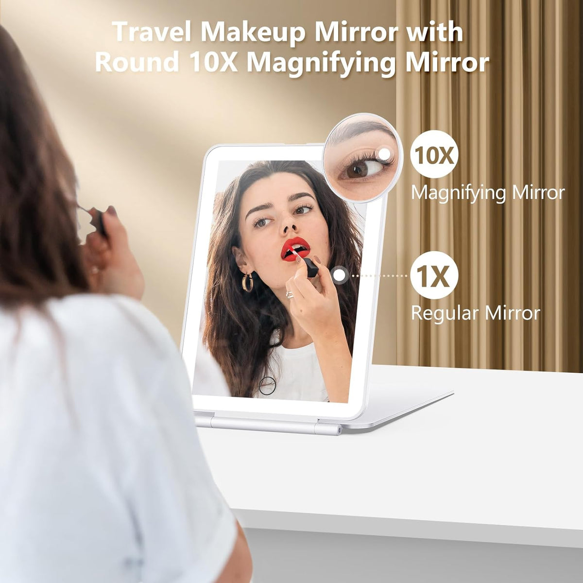 Lumine™ - Portable LED Mirror for Precise Makeup Application