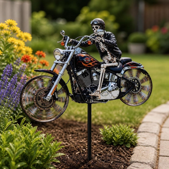 Vespero™ - Wind-Ready Garden Spinner With Skeletal Rider