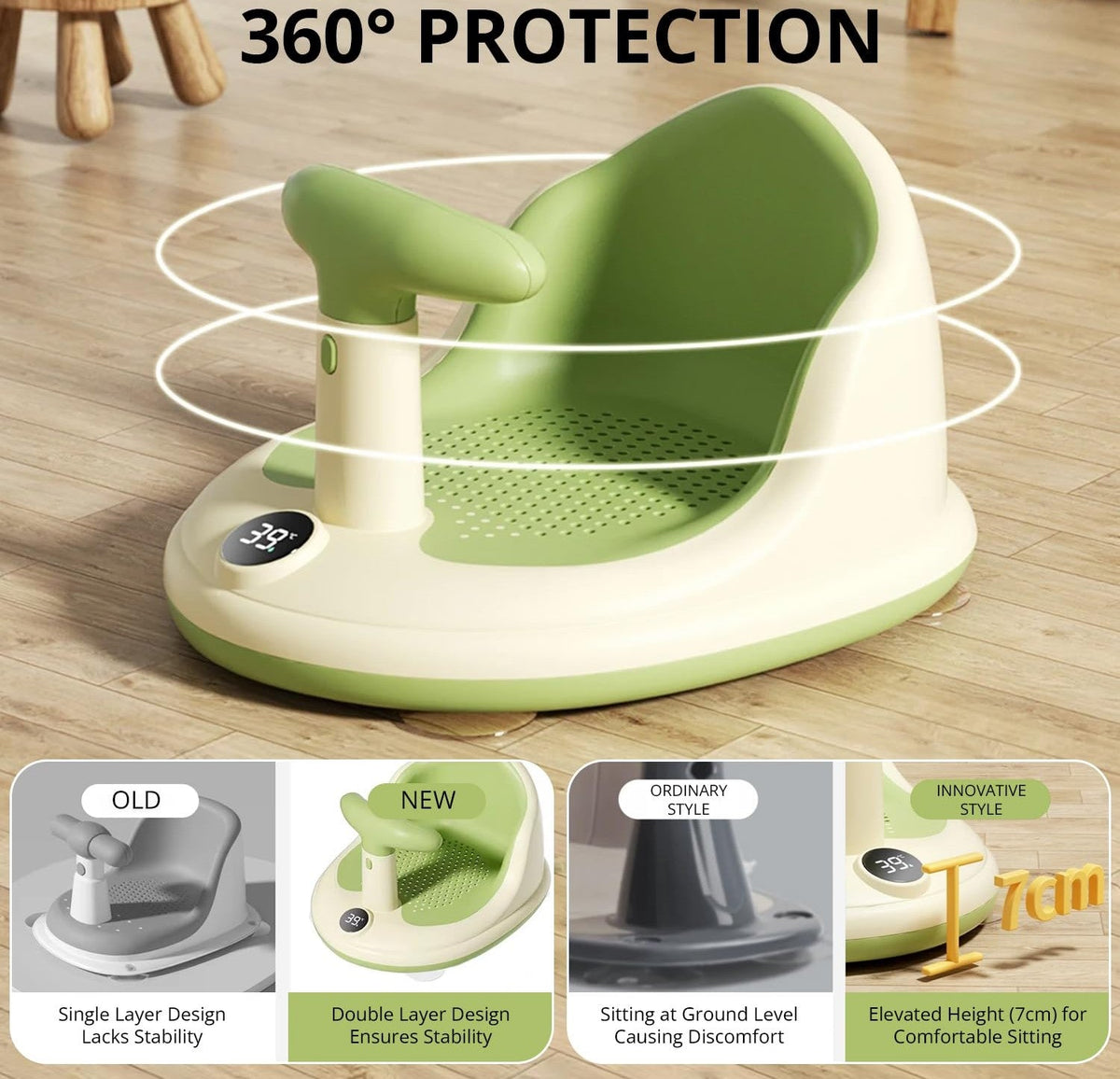Navaro™ - Secure, Breathable Bath Support for Babies