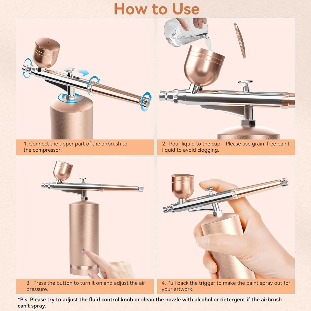 Aervio™ - Cordless Airbrush Kit For Precise, Portable Spraying