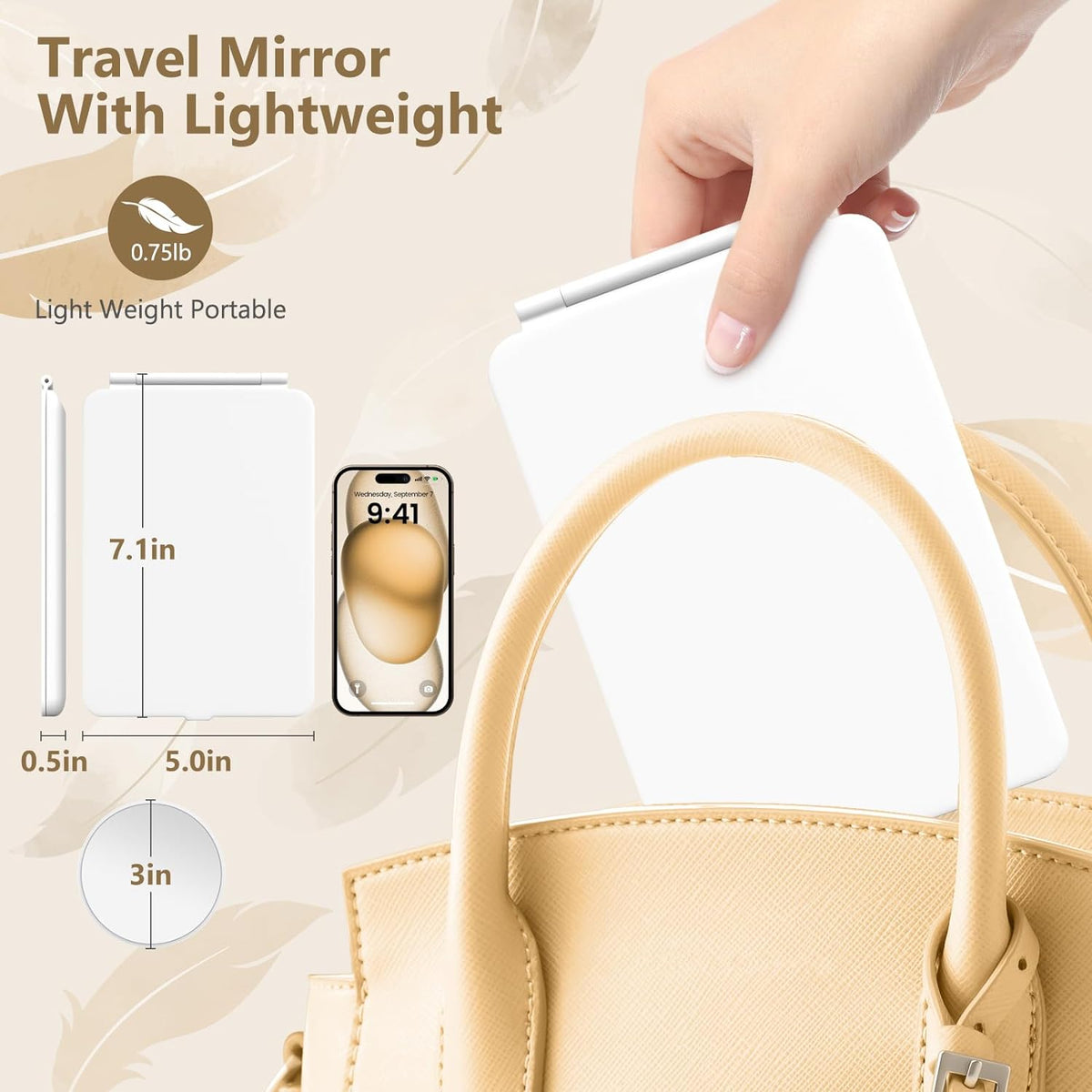 Lumine™ - Portable LED Mirror for Precise Makeup Application