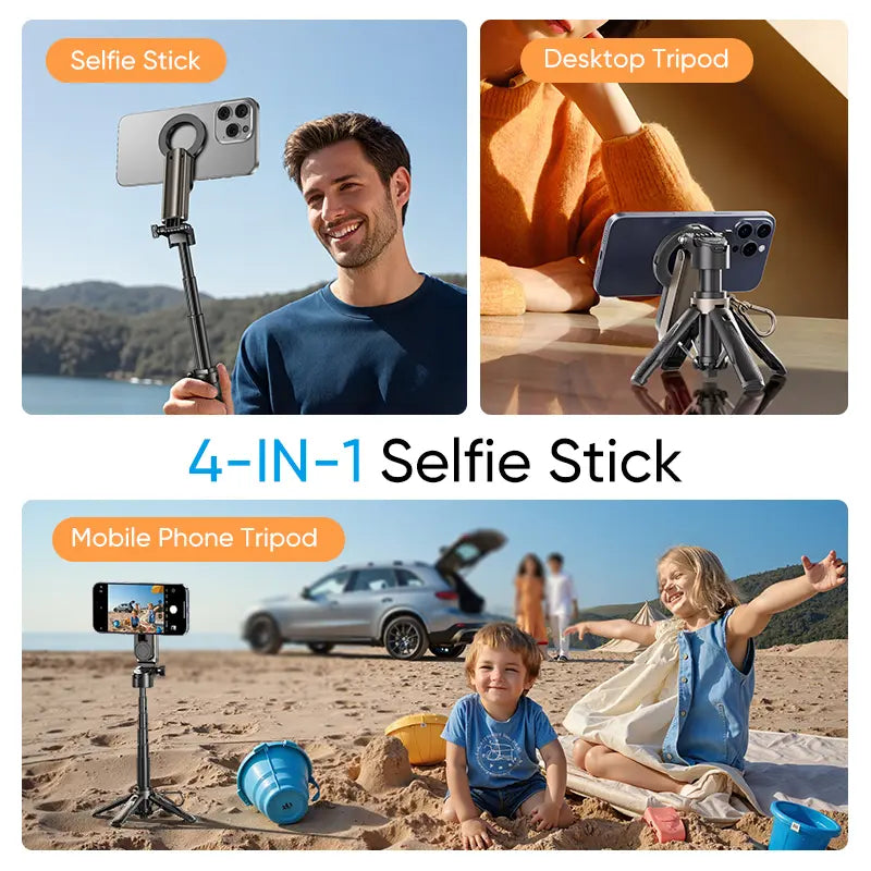 Vantix™ - 4-in-1 Magnetic Selfie Stick for Stable Hands-Free Shots