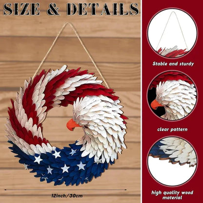 Valor™ - Handcrafted Patriotic Eagle Wreath for Entryways