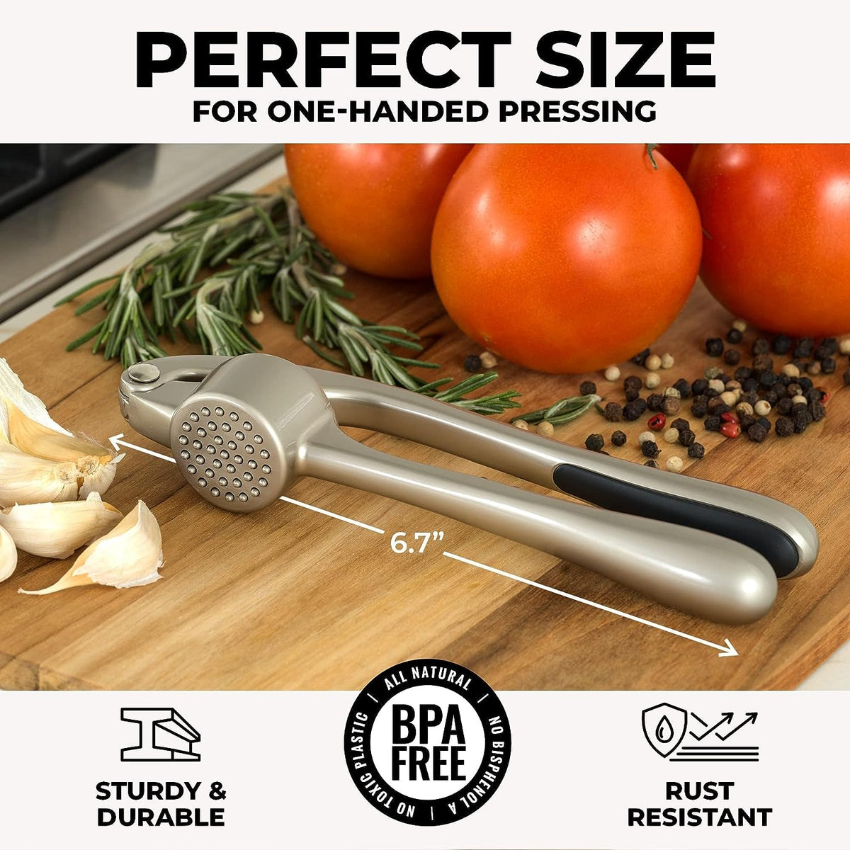 Zestio™ - Effortless One-Hand Garlic Mincing