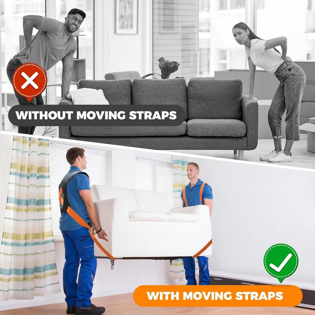 Haulix™ - Ergonomic Two-Person Moving Support Straps