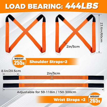 Haulix™ - Ergonomic Two-Person Moving Support Straps