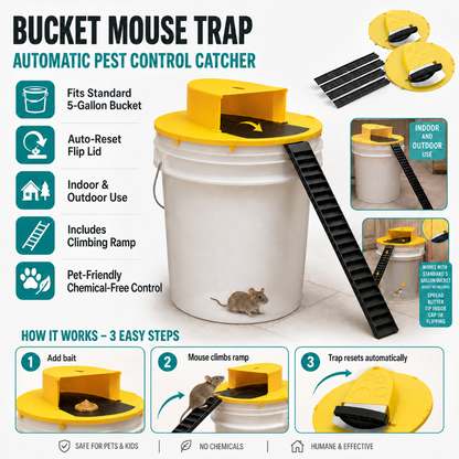 Lidex™ - Discreet 5-Gallon Trap Lid With Auto-Reset