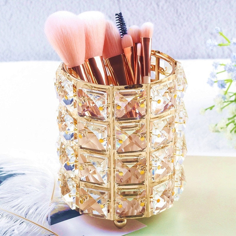 Lustre™ - Crystal-Trimmed Vanity Organizer for Brushes