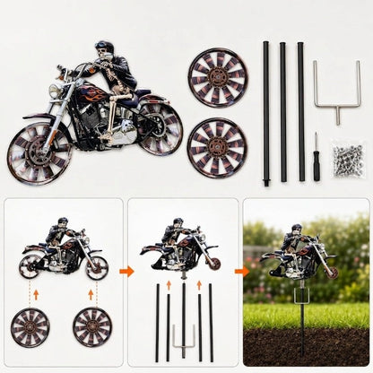 Vespero™ - Wind-Ready Garden Spinner With Skeletal Rider