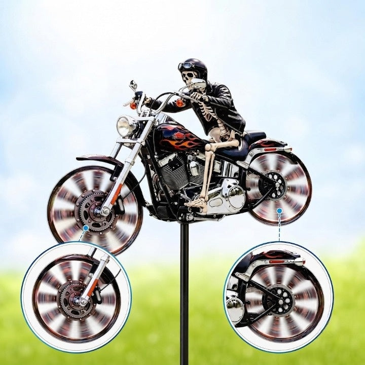 Vespero™ - Wind-Ready Garden Spinner With Skeletal Rider
