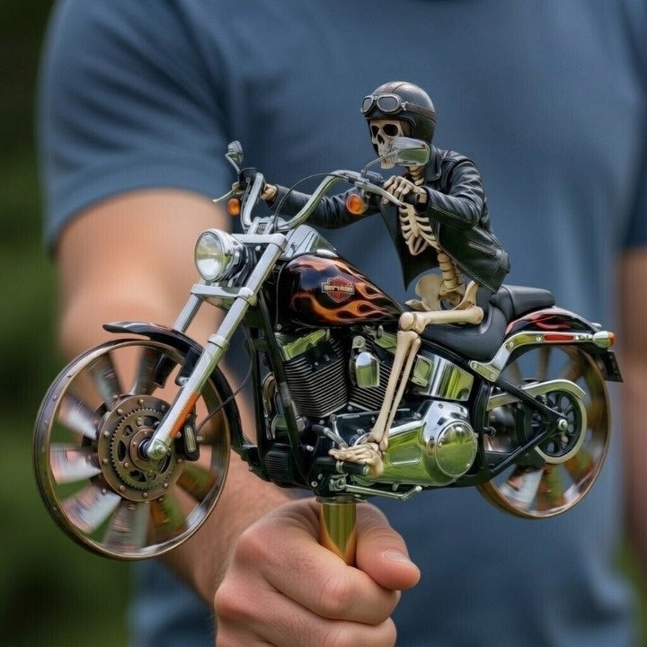Vespero™ - Wind-Ready Garden Spinner With Skeletal Rider