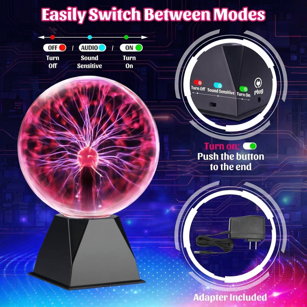 Aureon™ - Touch-Responsive Plasma Lamp for Ambient Rooms