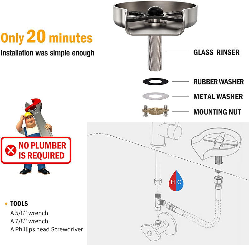 Lustra™ - Effortless Press-Down Bottle and Glass Rinsing