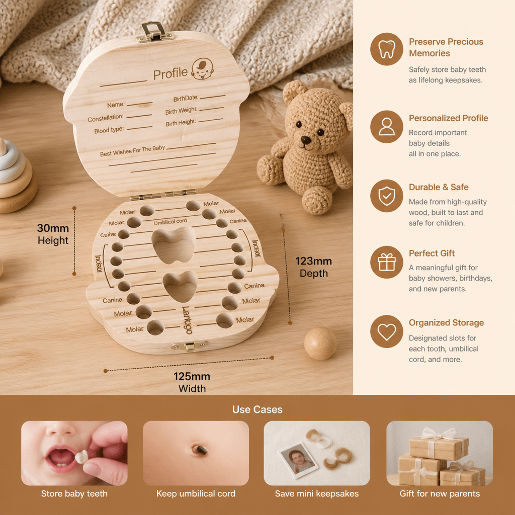 Dentora™ - Gentle Keepsake Storage for Baby Teeth