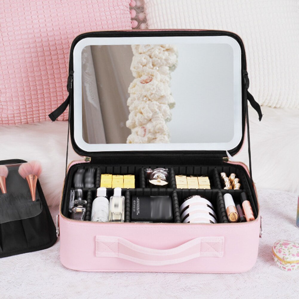 Lustra™ - Travel-Ready LED Mirror Organizer