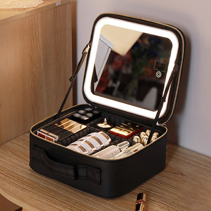 Lustra™ - Travel-Ready LED Mirror Organizer