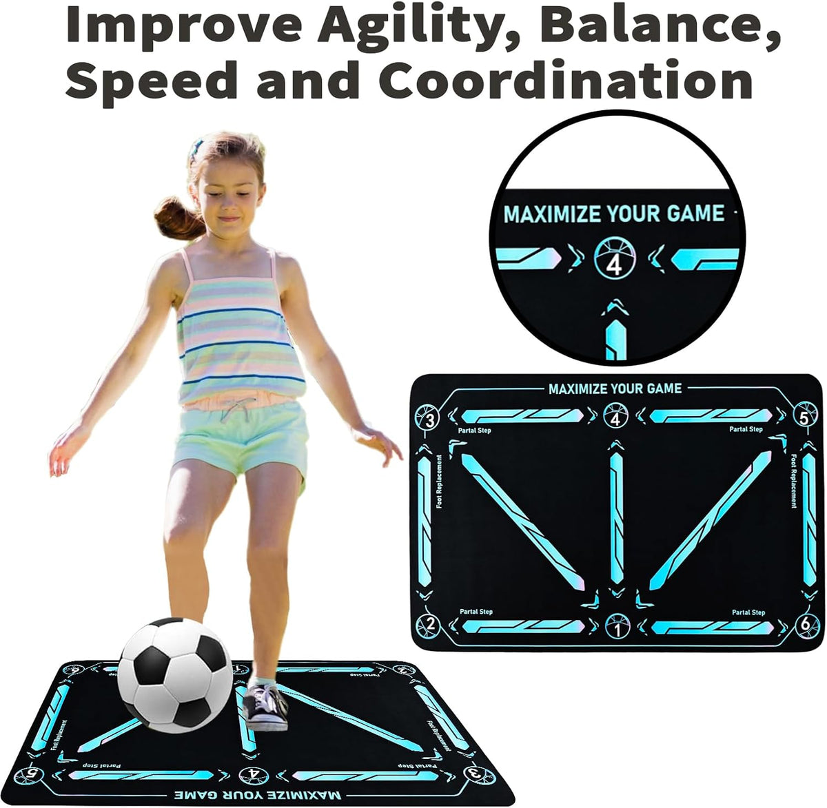 Veloce™ - Solo Footwork Practice Mat For Ball Control