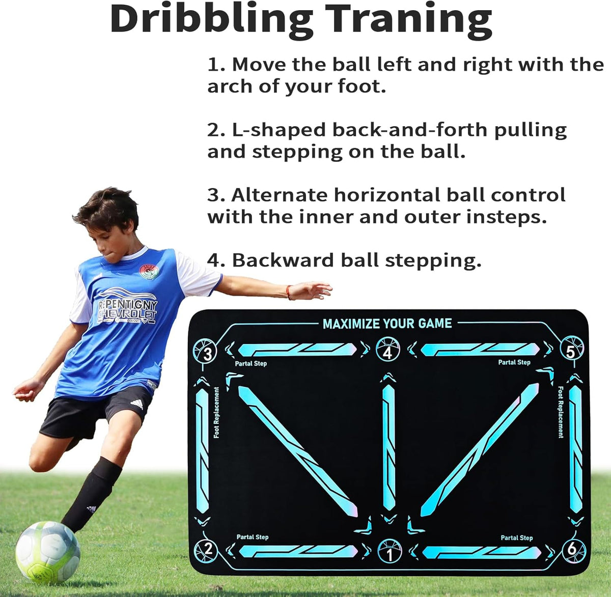 Veloce™ - Solo Footwork Practice Mat For Ball Control
