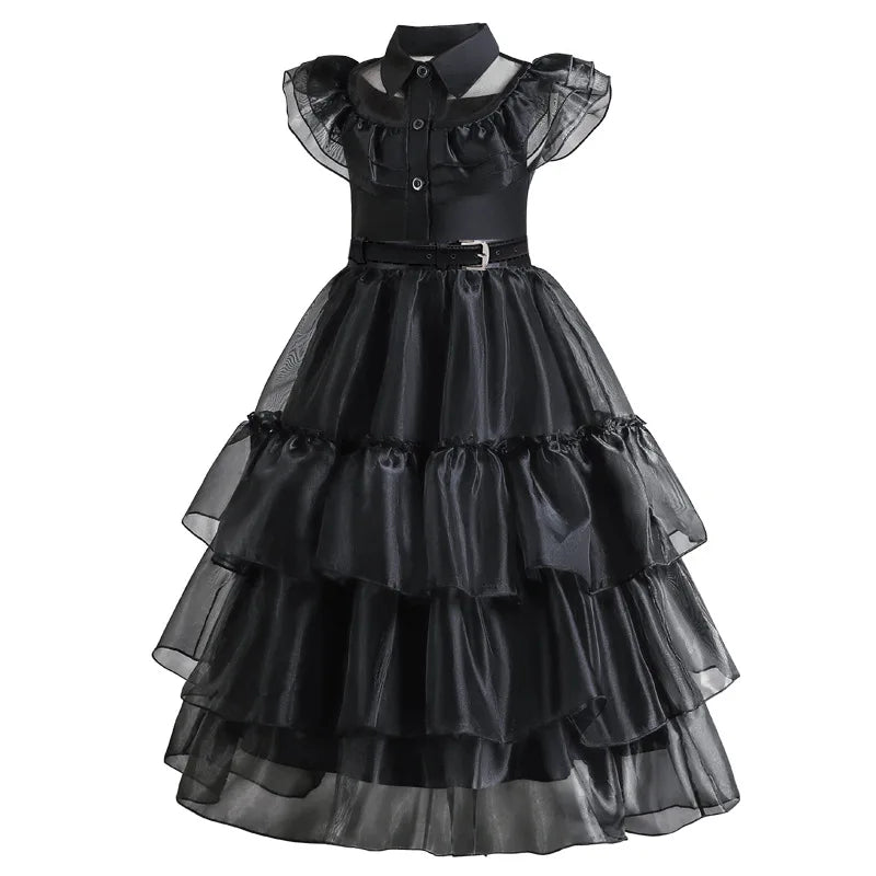 Veloria™ - Gothic Mid-Calf Cake Gown for Costume Play