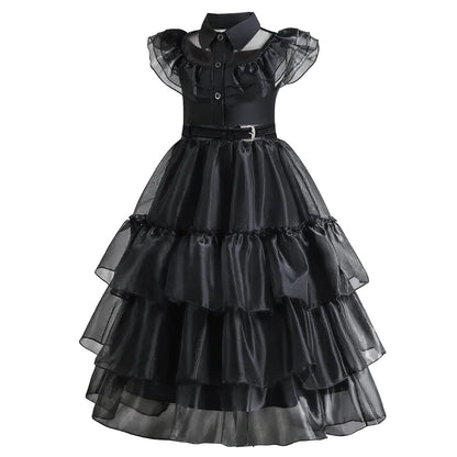 Veloria™ - Gothic Mid-Calf Cake Gown for Costume Play