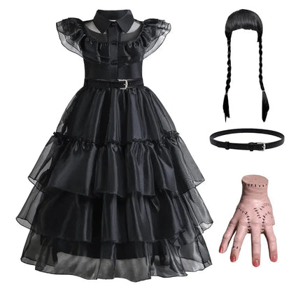 Veloria™ - Gothic Mid-Calf Cake Gown for Costume Play