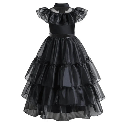 Veloria™ - Gothic Mid-Calf Cake Gown for Costume Play