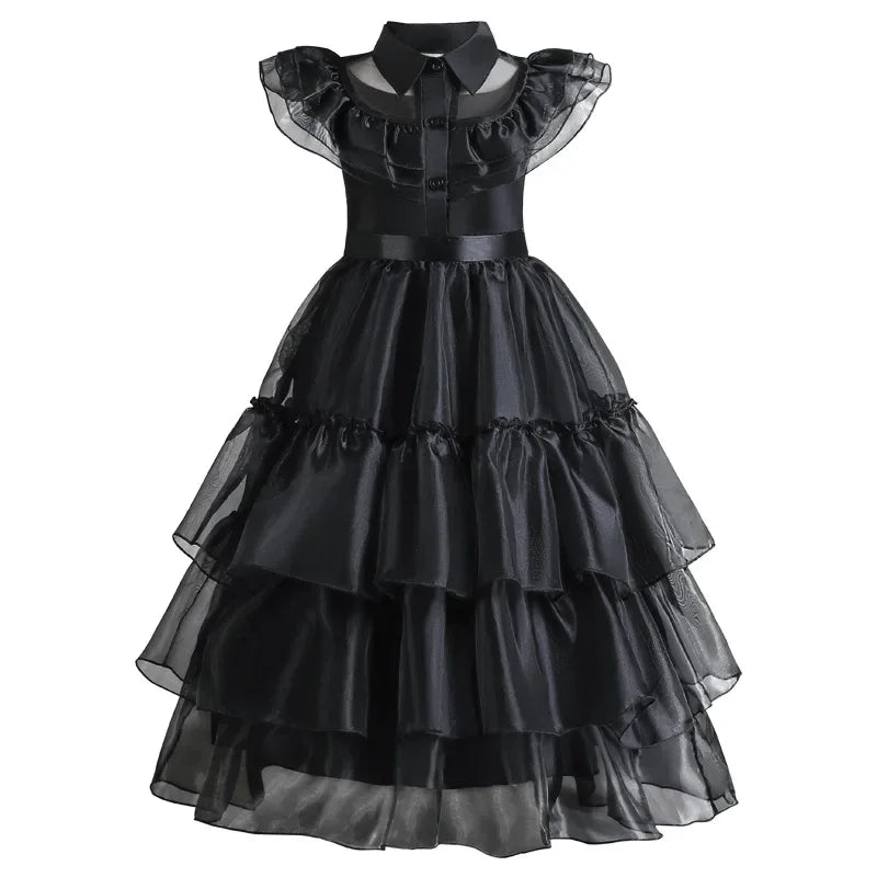 Veloria™ - Gothic Mid-Calf Cake Gown for Costume Play