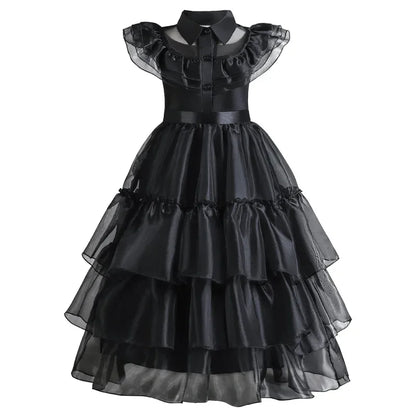 Veloria™ - Gothic Mid-Calf Cake Gown for Costume Play