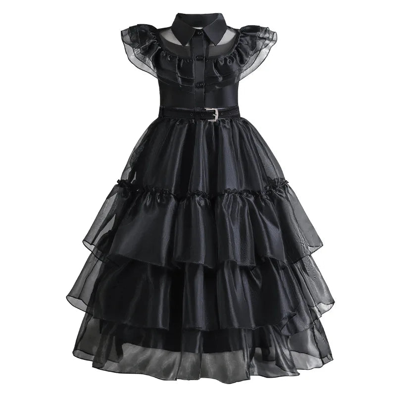 Veloria™ - Gothic Mid-Calf Cake Gown for Costume Play