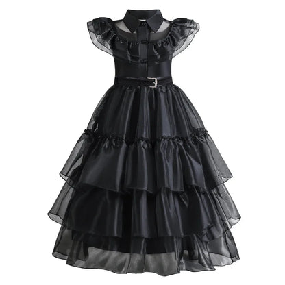 Veloria™ - Gothic Mid-Calf Cake Gown for Costume Play