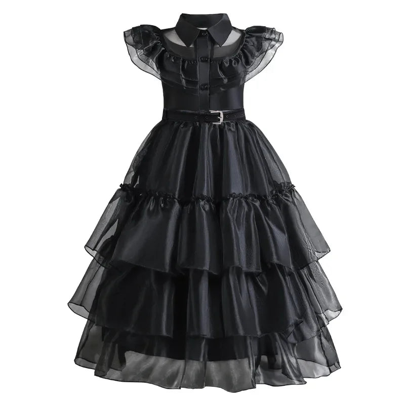 Veloria™ - Gothic Mid-Calf Cake Gown for Costume Play