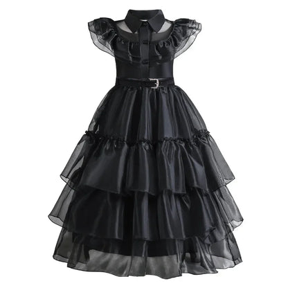 Veloria™ - Gothic Mid-Calf Cake Gown for Costume Play
