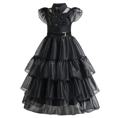 Veloria™ - Gothic Mid-Calf Cake Gown for Costume Play